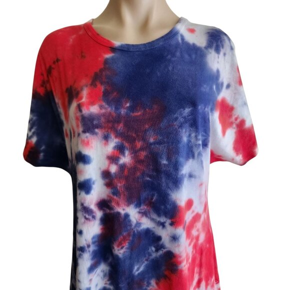 Lularoe Maria Maxi Dress Red White and Blue Tie Dye Size M - Picture 2 of 10